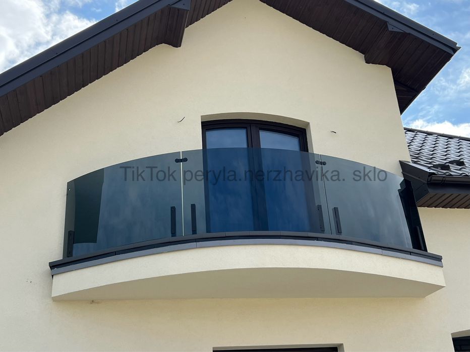 Скляні перила/скляні балкони/скло на тераси/скляні сходи/виробі з скла