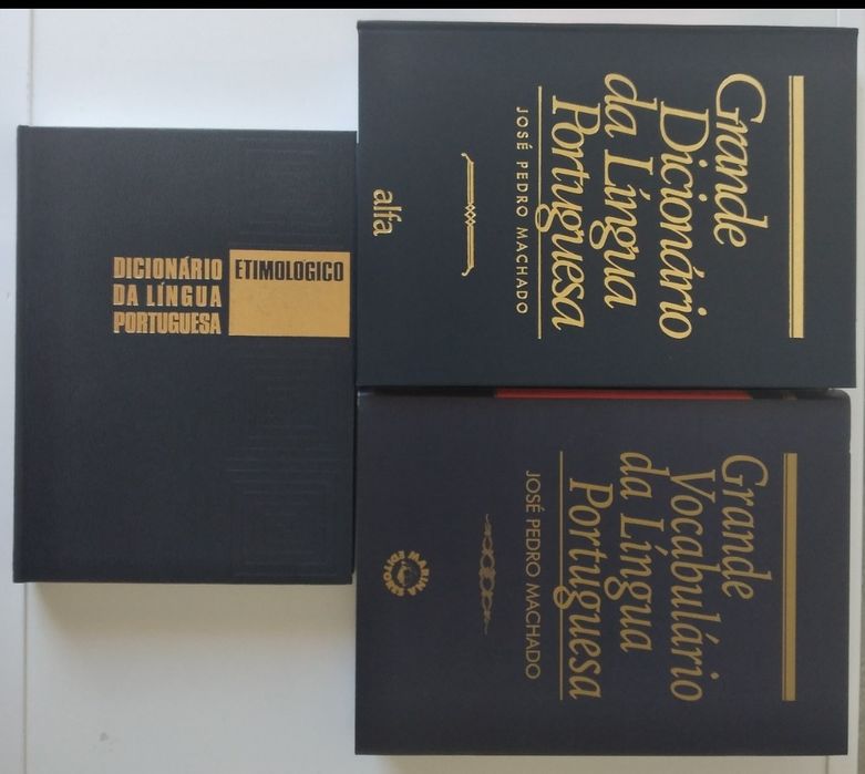 3 Dicionários: Língua Portuguesa 6 / Etimológico 5 / Grande Vocabulário 2 - José Pedro Machado - livros novos nas caixas originais