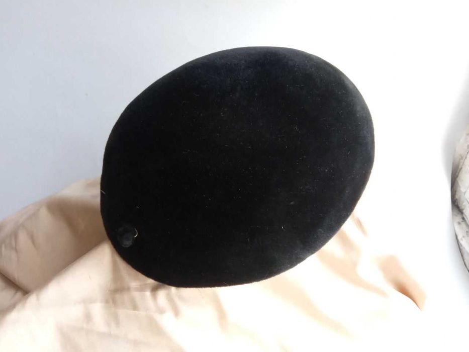 Шляпка Таблетка маленькая, фетр шерсть, винтаж 50-е