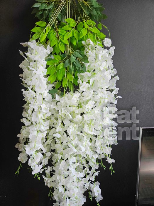 Wisteria biała jasna glicynia sztuczna girlanda dekoracja 12 sztuk