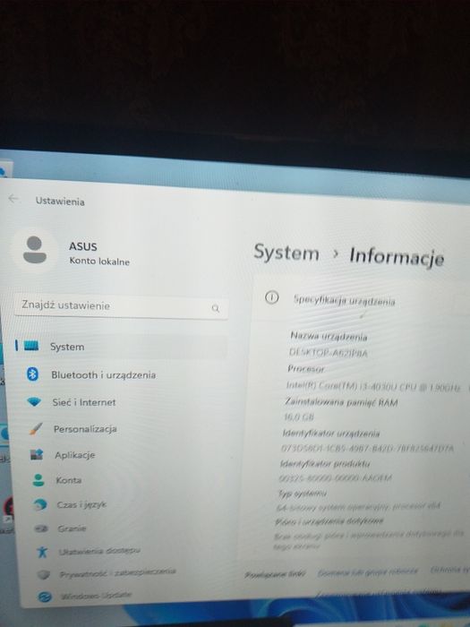 Mini komputer PC Asus, RAM 16 Gb,, SSD 240 Gb.