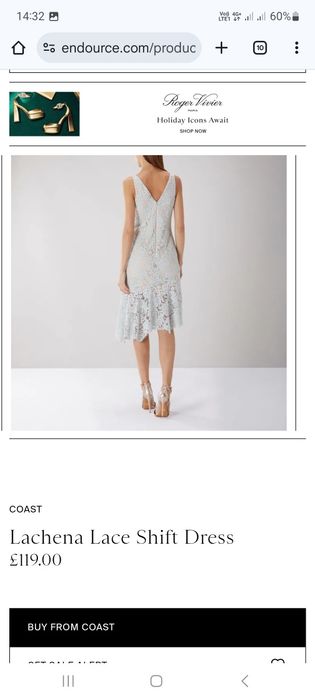 Неймовірна жіноча ажурна сукня coast. мереживна, колір світлий тіффані