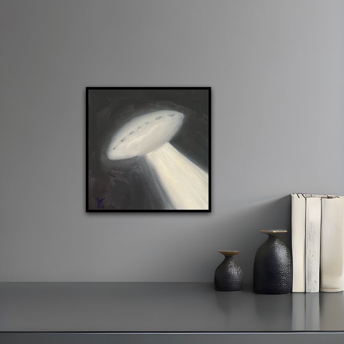 Картина на полотні «НЛО», 20 х 20 см, інтерʼєр,декор,сканді.