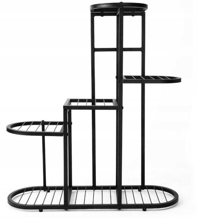 Kwietnik Stojak Metalowy na Kwiaty Dekoracje Loft Industrialny Czarny 79cm