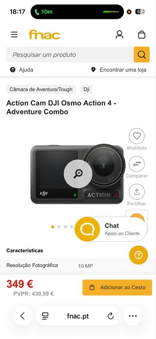 Câmara camera -Action cam dji osmo action 4