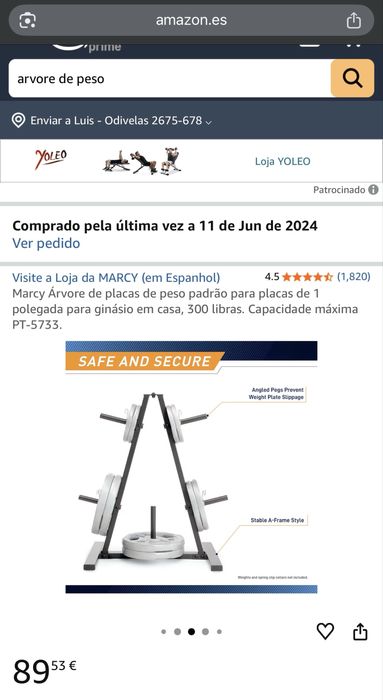 Árvore de Pesos Marcy (Suporte Discos) – Como Nova