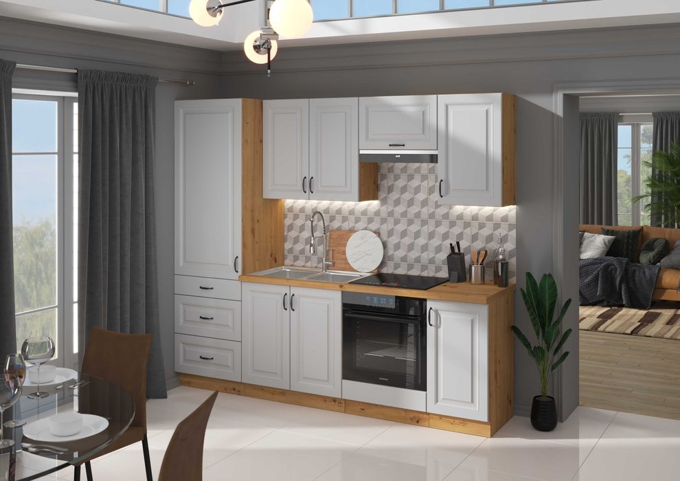 Meble Szafki Kuchenne Stilo Biały/Artisan Projekt Gratis