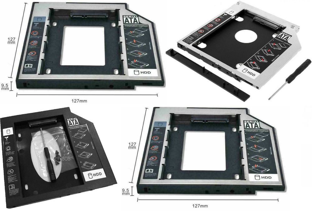 Карман шахта dvd двд для ноутбук HDD SSD 9.5 12.5 мм Sata 2.5 m.2 USB
