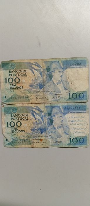 Notas antigas de escudos português