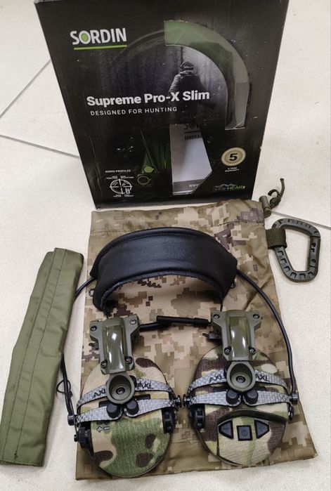 Навушники Sordin Supreme Pro-X Camo Green + кріплення Tеgris