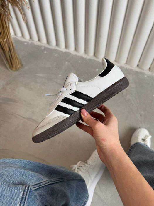 Кросівки Adidas Samba Vegan White Brown Gum premium