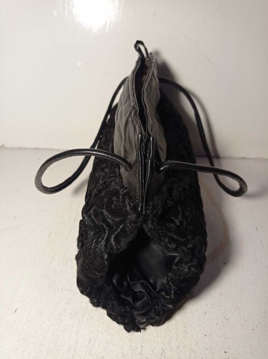 torebka skórzana , mufka karakuły