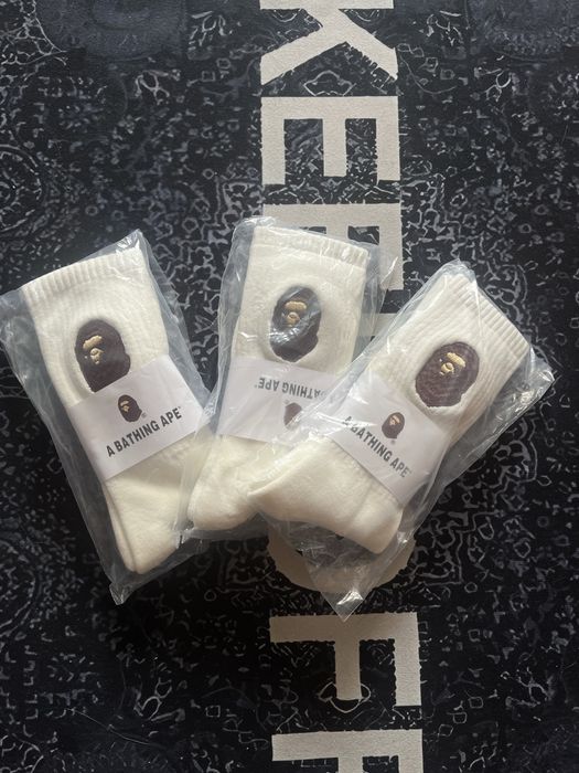 Skarpety bape nowe biale 3 pary