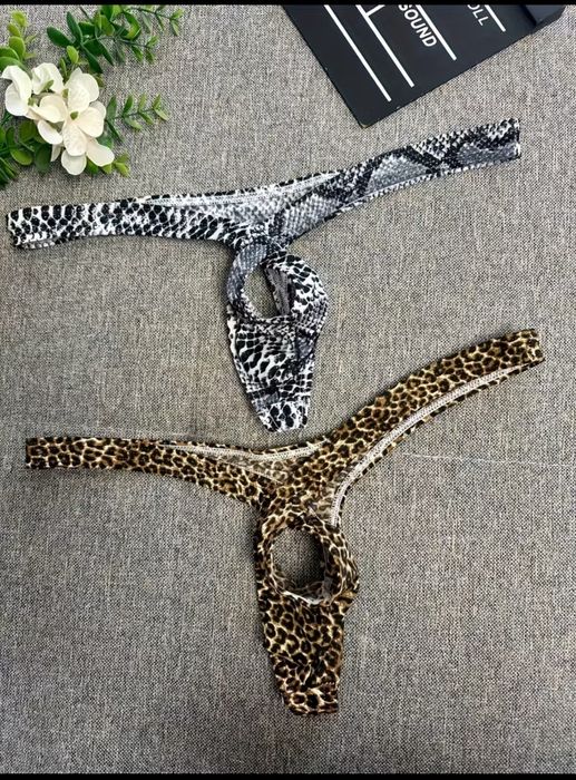 Чоловічі стринги з леопардовим та зміїним принтом, XL