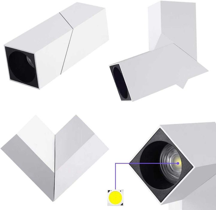 Reflektor sufitowy Obrotowy Spot LED Lampa punktowa 4000K 12W-Budbuddy