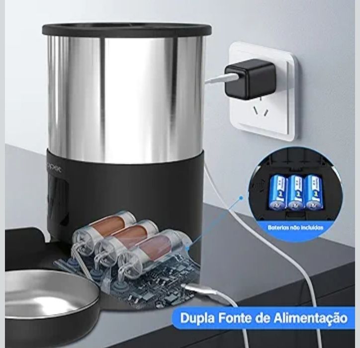 Comedouro wifi duplo cao ou gato