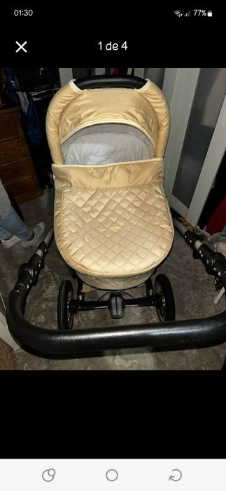 carrinho de bébé beje