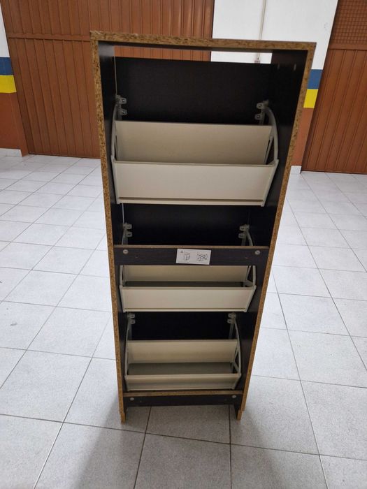 Sapateira Ikea Bissa Preto Castanho com 3 compartimentos