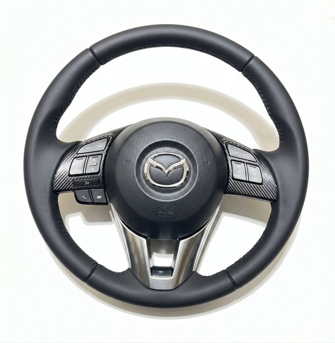 Чехол - оплетка из натуральной кожи на руль Mazda CX-5/ Mazda 3