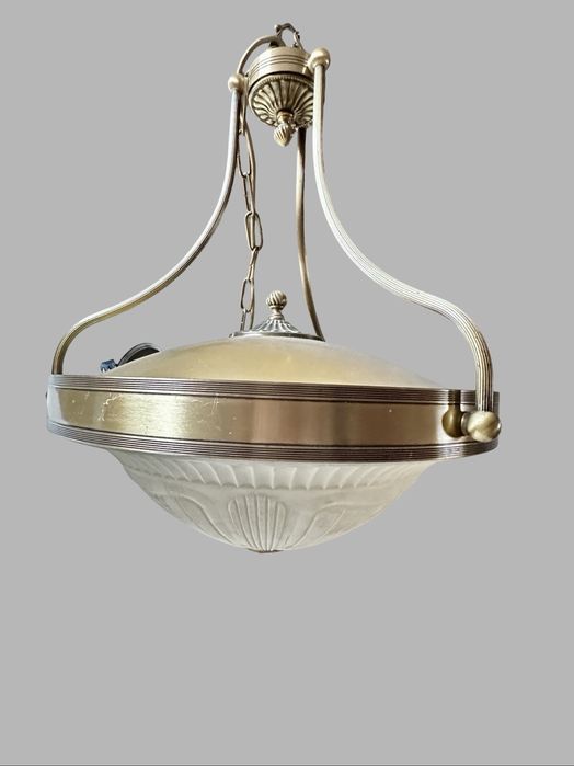 Lampa Italux styowa retro mosiaądz
