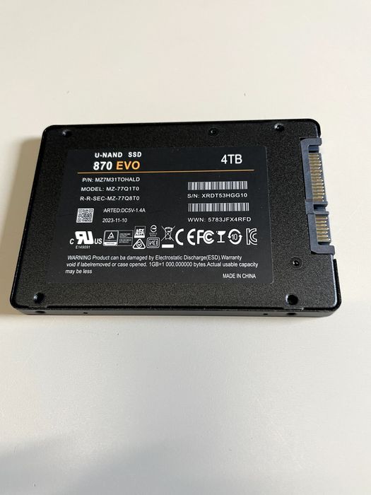 Dysk 2.5" SATA III – Model 870 EVO (Zamiennik 4TB) (2643)dostępne 2szt.