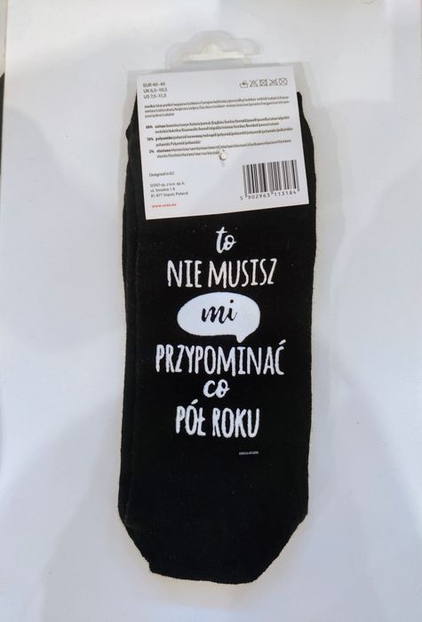 Skarpetki czarne SOXO rozm. 40-45