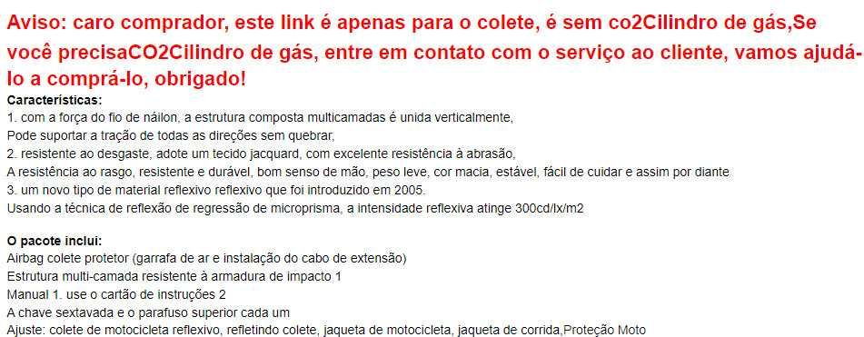 Colete de segurança airbag