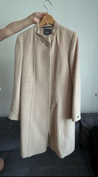 Elegancki płaszcz wełniany JASS, rozm. 38