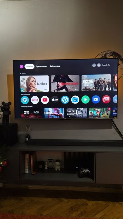 Qled телевізор 55" TCL c735 144 Hz DolbyVision-Atmos, Google TV 3/32gb