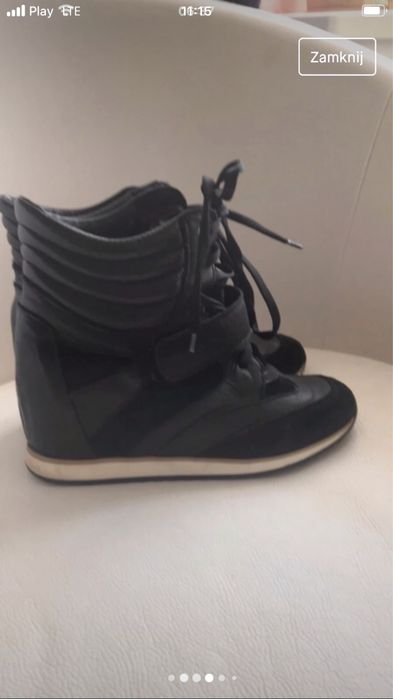 Simple botki skórzane r. 38/24 z wbudowanym koturnem.