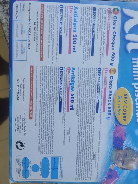 Kit tratamento de água de piscinas