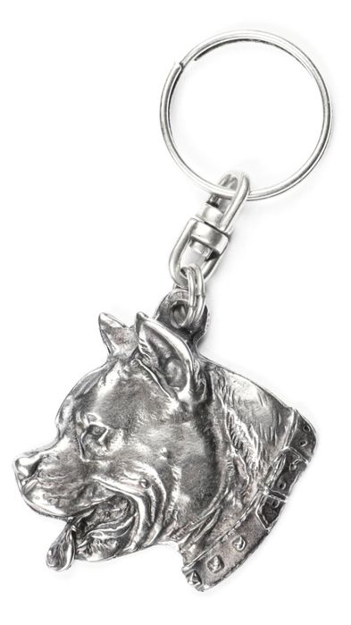 Amerykański Staffordshire terrier brelok do kluczy posrebrzany Art-Dog