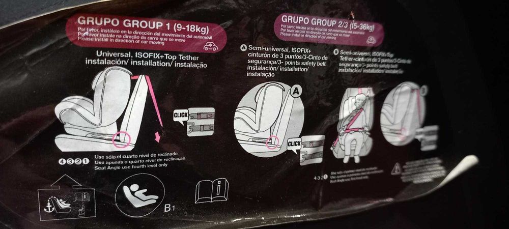 Cadeira auto criança ASALVO grupo 1 2 3 36Kg