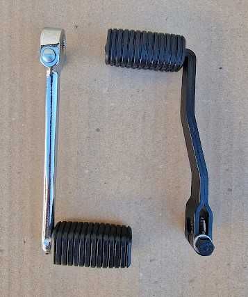 Pedal Mudança Casal Reto Cromo/Preto