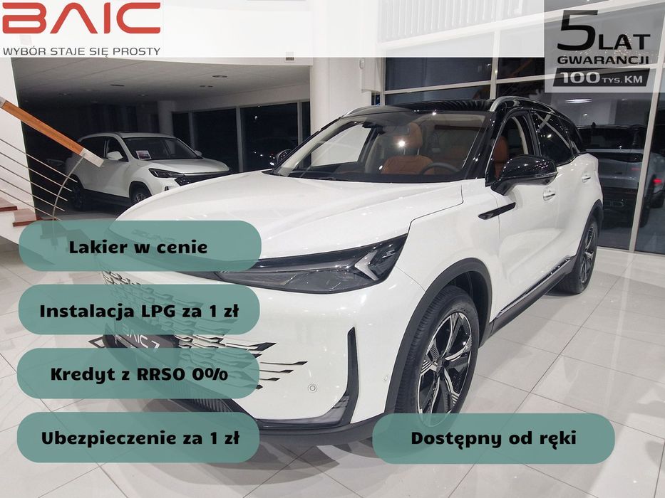 BAIC 7 Luxury + Pakiet Comfort DCT (jasnobrązowa tapicerka), Od ręki!