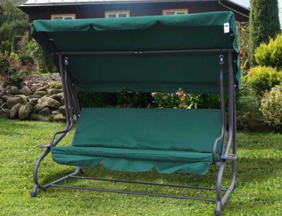 Садова гойдалка качеля з козирком для саду та тераси посилена нова міцна ‼️АКЦІЯ‼️
