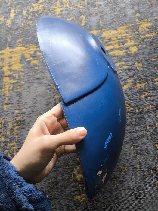 Fruteira / Travessa azul de cerâmica pintada a mão