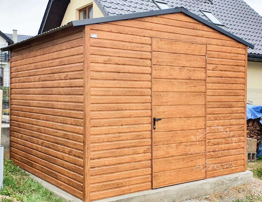 SCHOWEK DOMEK OGRODOWY 3m x 3m DWUSPAD drzwi  drewnopodobny  ID152