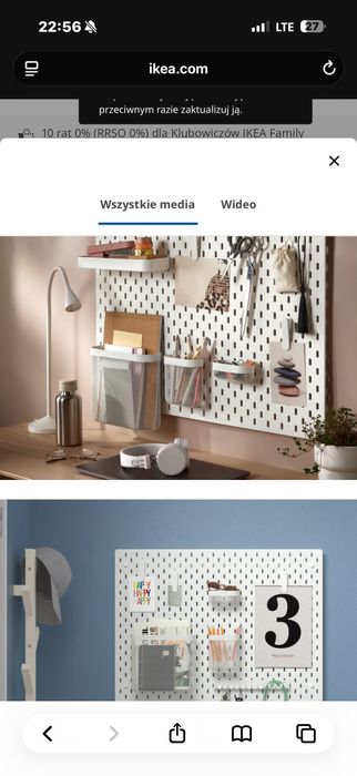 Tablica ikea skadis nowa plus akcesoria