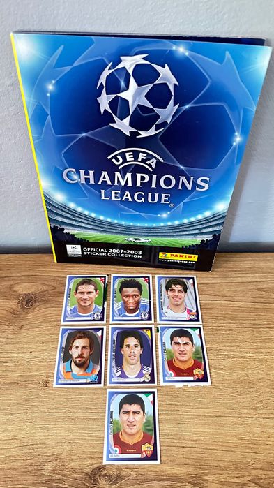UEFA Champions League 2007/2008 zestaw 7 oryginalnych naklejek
