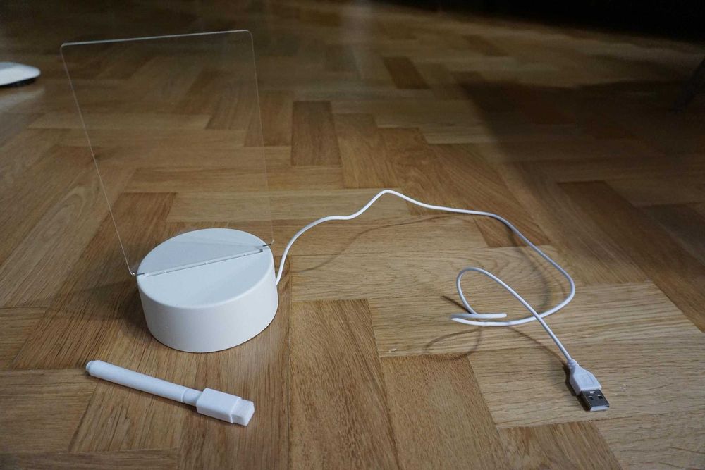 lampka LED USB tabliczka do pisania na notatki nocna biurko organizer