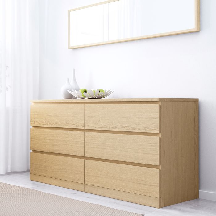 Komoda Ikea - MALM 6 szuflad, jasny brąz