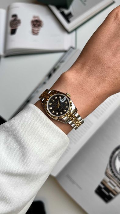 Zegarek Rolex Lady Datejust 26mm Jubileuszowa czarna tarcza