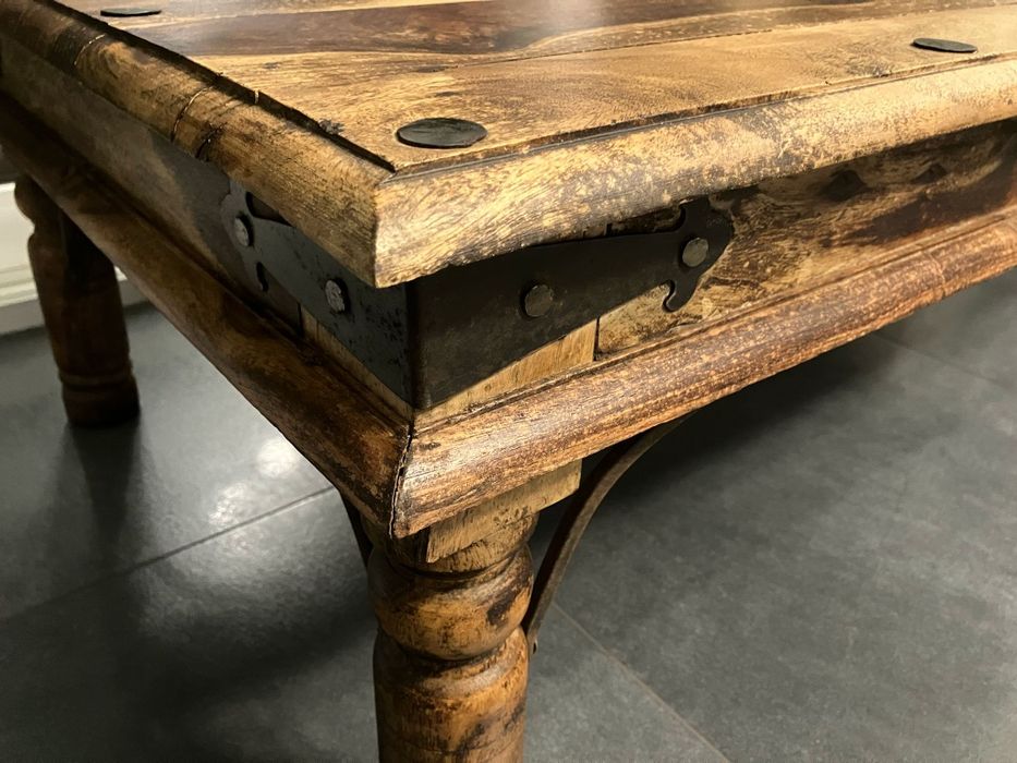 Ława rustykalna z okuciami