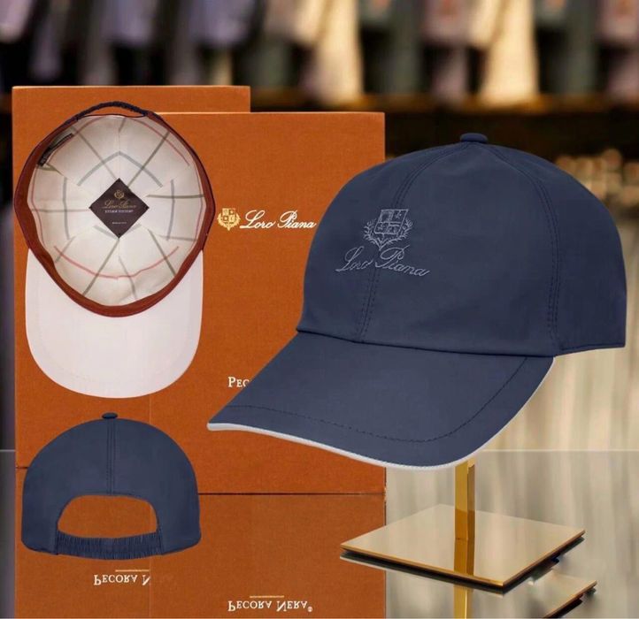 Кепка бейсболка Loro Piana 1:1 оригінал синя, преміум якість лоро піана