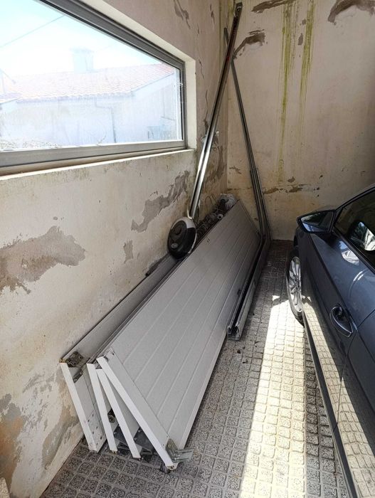 Portão de Garagem Seccionado Branco 3,56x2,20m c/ Motor