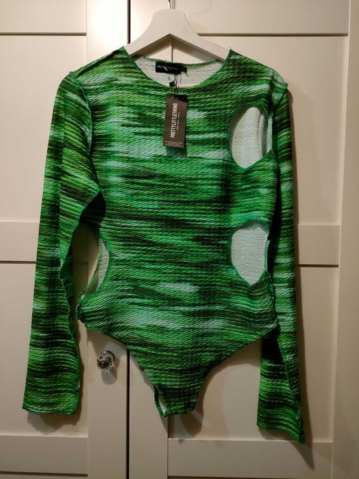 Nowe zielone body z wycięciami XL-XXL PrettyLittleThing