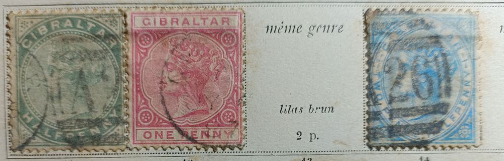 Selos antigos de Gibraltar de 1886 ao início do século XX