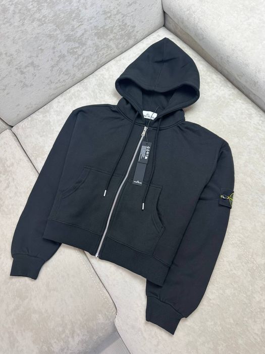 STONE ISLAND | Зіп худі жіноча Стон айленд | кофта Стонік Чорний S M L XL