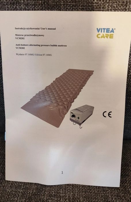 Materac przeciwodleżynowy Vitea Care VCM202D – NOWY